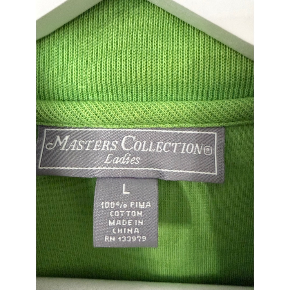 Masters Collection‎ Ladies Green Pima Cotton Full Zip Jacket Large Golf Sporty - Picture 4 of 5